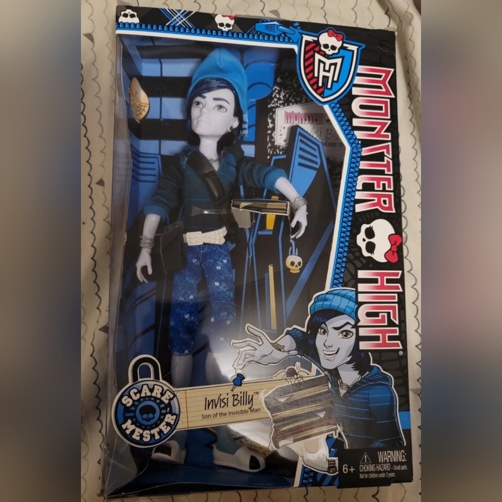 BNiB monster high INVISI BILLY, scaremester -- gen 1 (BJM44) 2013, retired